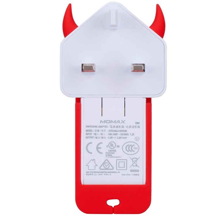 MOMAX U.Bull 4-port USB Travel Charger with US/UK/EU/AU Plugs - Red-3