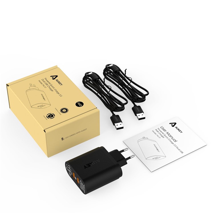 AUKEY 36W 2 Port Qualcomm Quick Charge 2.0 USB Wall Charger PA-T7 - EU Plug-11