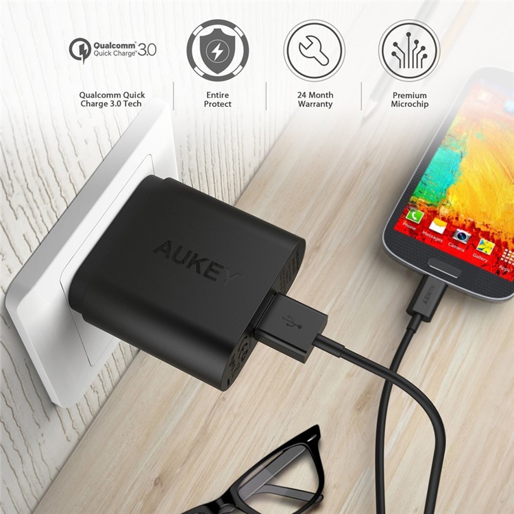 AUKEY PA-T9 18W USB Wall Charger Support Qualcomm Quick Charge 3.0 - US Plug-6