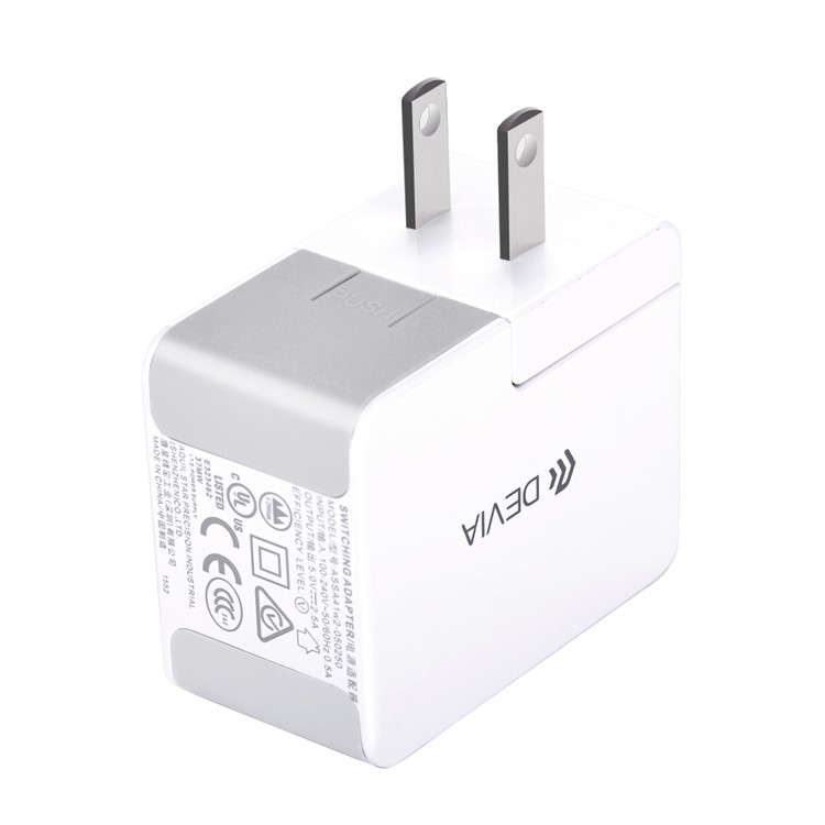 DEVIA Dual USB Wall Travel Charger with US/UK/EU/AU Plugs for Smartphone Tablet-10