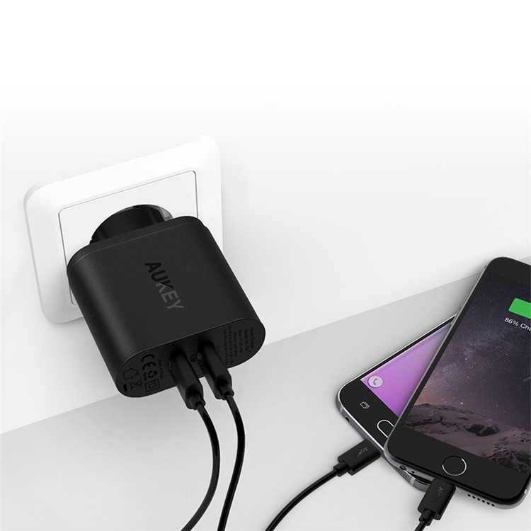 AUKEY PA-T16 36W 2-Port USB Wall Charger with Quick Charge 3.0 & AiPower - EU Plug-7