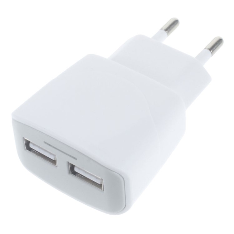 2.4A Dual USB Travel Wall Charger Adapter with USB Cable - EU Plug-1