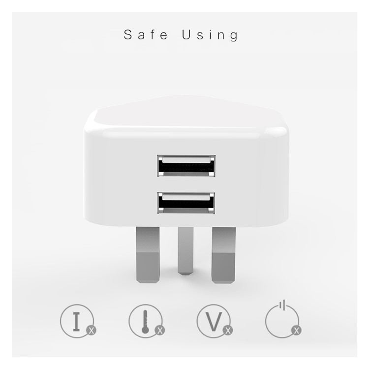 JOYROOM JR-L206 2.4A Dual USB Ports Wall Charger Adapter - UK Plug-3