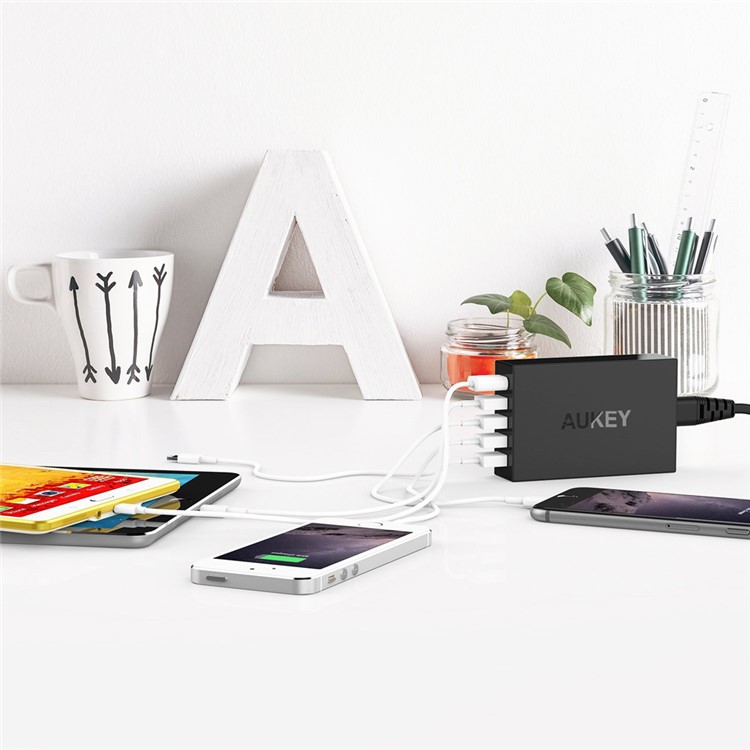 AUKEY 5-Port USB Wall Charger with Quick Charge 3.0 & AIPower (PA-T15) - UK Plug-5