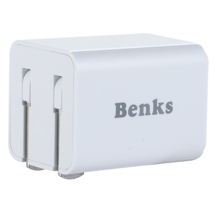 BENKS 1A Mini Travel Wall Charger with Foldable US Plug - White-5