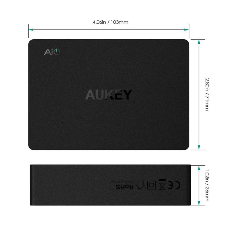 AUKEY 6-Port USB Wall Charger with Dual Quick Charge 3.0 Port (PA-T11) - EU Plug-2