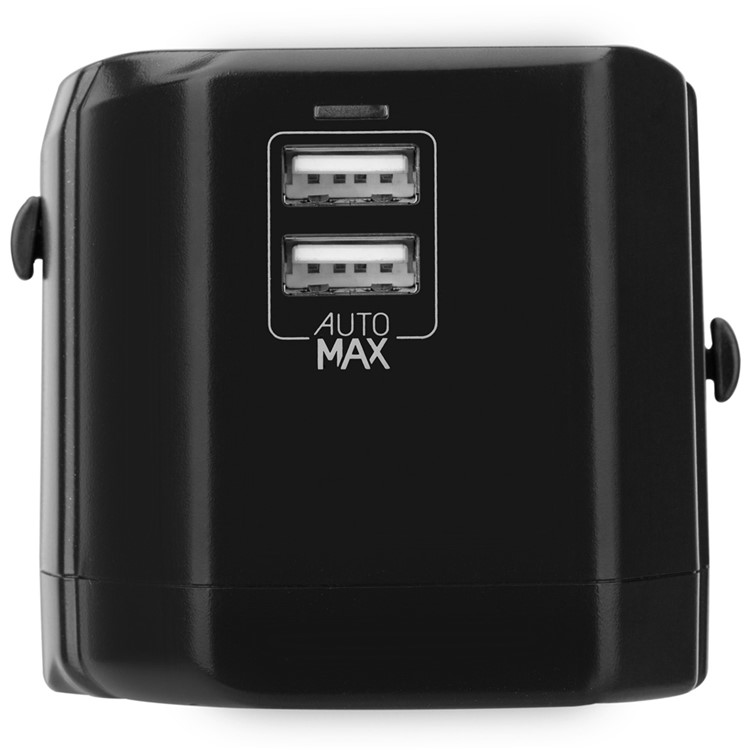 MOMAX 1-World AC Dual USB Travel Adapter with EU/US/UK/AU Plugs (CE/RoHS/FCC) - Black-8