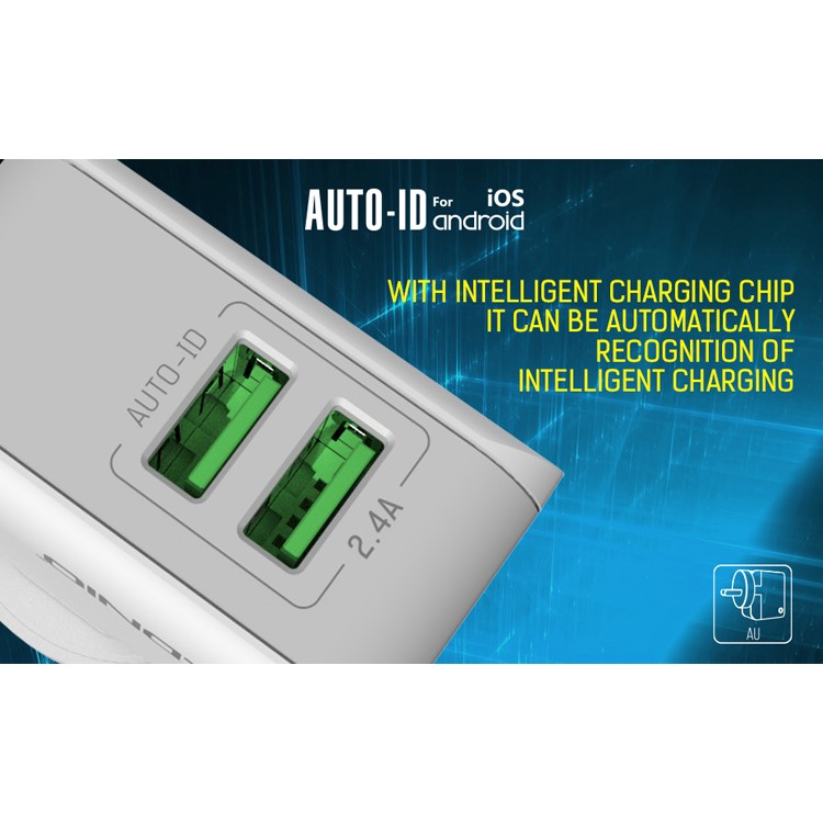 LDNIO A2203 Folding 2 Ports Wall Travel Charger for iPhone Samsung Sony - EU Plug-3