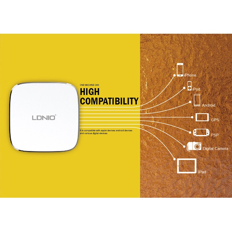LDNIO A6704 6-port USB Quick Charge 2.0 Wall Charger CE ROHS for iPhone Samsung - EU Plug-7
