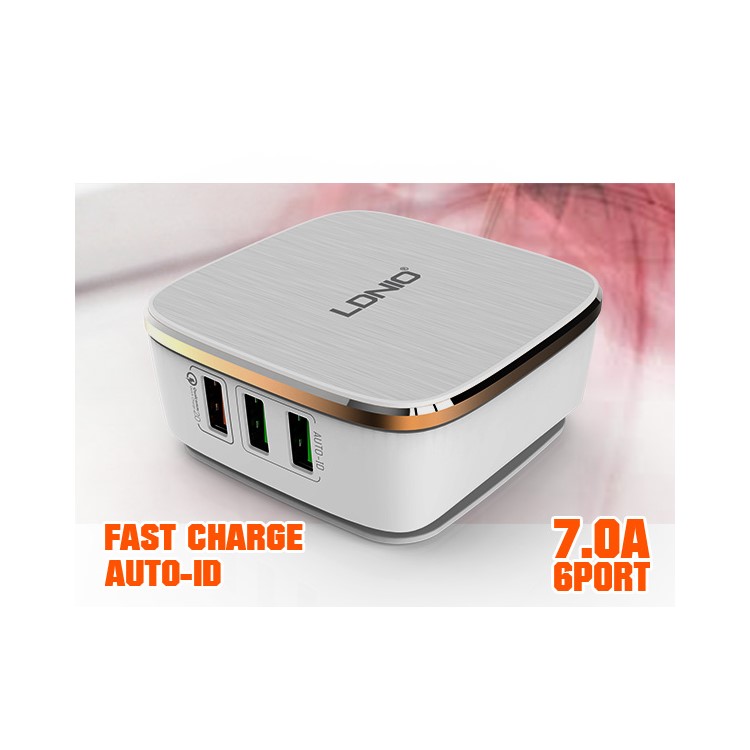 LDNIO A6704 6-port USB Quick Charge 2.0 Wall Charger CE ROHS for iPhone Samsung - EU Plug-9