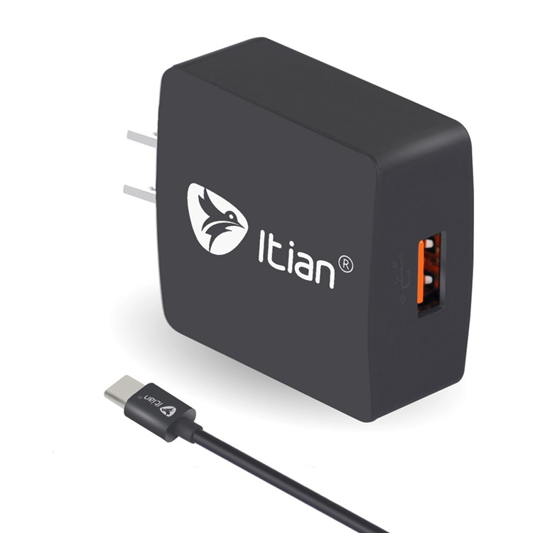 ITIAN K6 Quick Charge 3.0 Wall Charger + USB Type-C Cable Kit for Nintendo Switch/ Samsung Galaxy S8/S8 Plus - US Plug-2