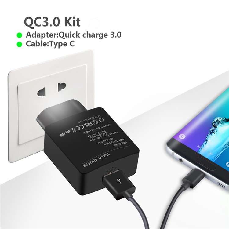

ITIAN К6 Зарядное Устройство Qc3 У.0 Зарядное Устройство + Тип-с USB-кабель Для Nintendo Выключатель/ Samsung Галактики С8/С8 Плюс - ЕС Plug