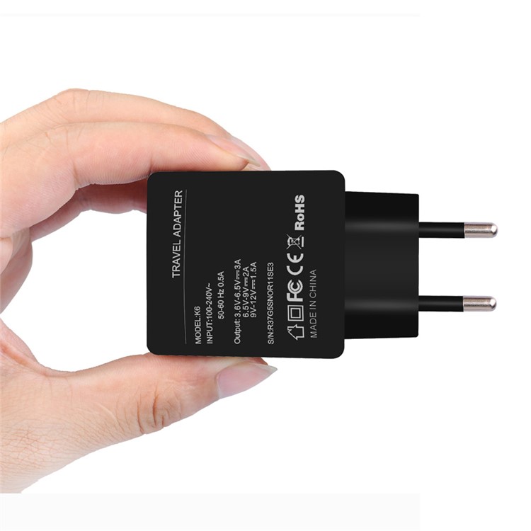 ITIAN K6 Charger Kit QC3.0 Wall Charger + USB Type-C Cable for Nintendo Switch/ Samsung Galaxy S8/S8 Plus - EU Plug-3