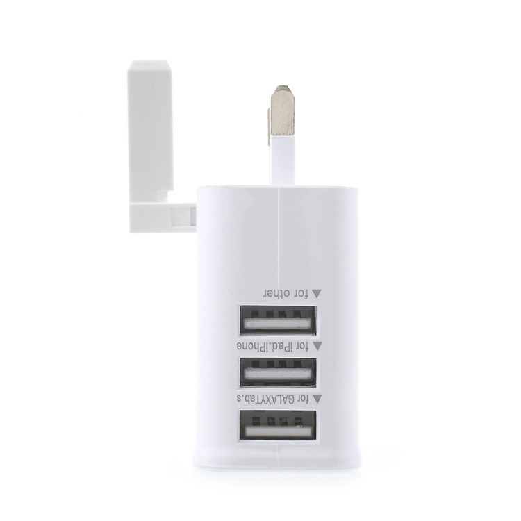 CE Certificated 5.3V 3.0A 3-USB-Port Wall Travel Charger Adapter - UK Plug-2