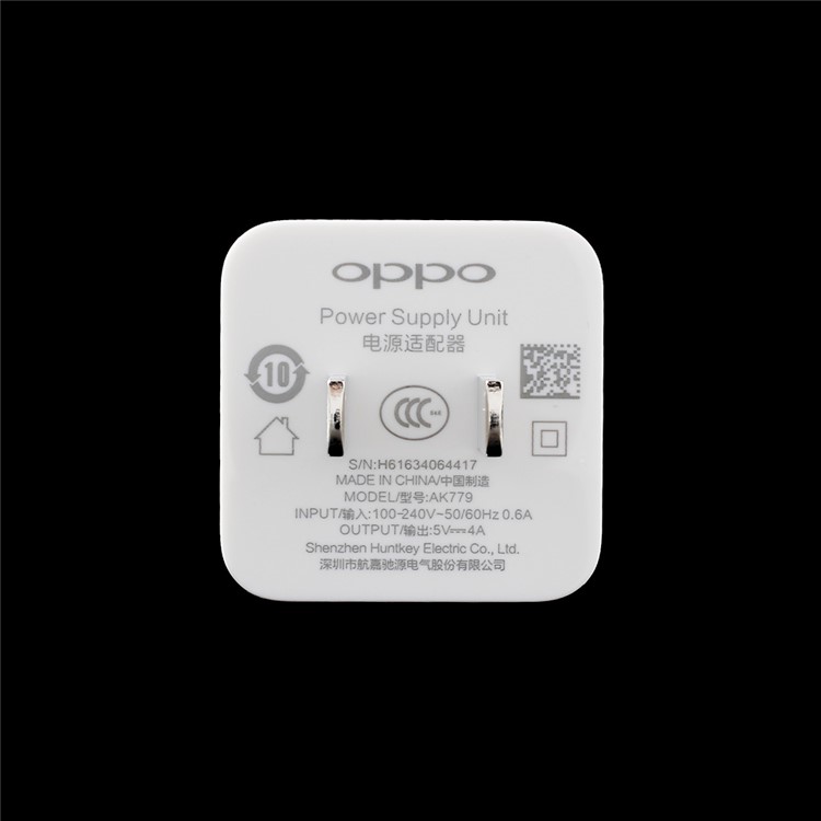 Oppo VOOC AK779 5V 4A Flash Charger Mini Wall Adapter for Oppo R9 / R7 - US Plug / White-4