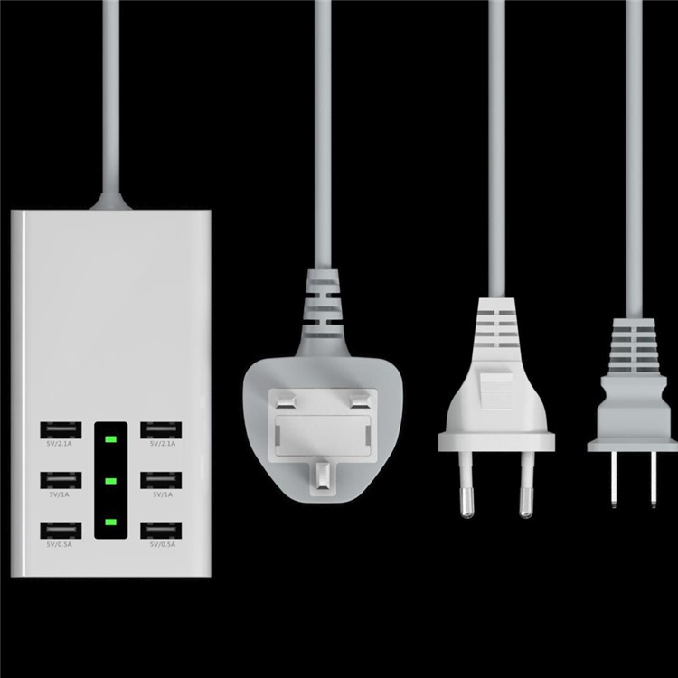 5V 7A 6-Port USB Desktop Wall Charger Travel Adapter (CE,RoHS) - UK Plug-3