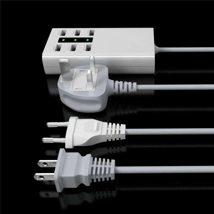 5V 7A 6-Port USB Desktop Wall Charger Travel Adapter (CE,RoHS) - UK Plug-5