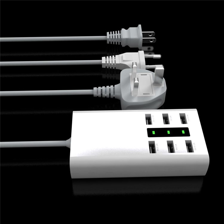 5V 7A 6-Port USB Desktop Wall Charger Travel Adapter (CE,RoHS) - UK Plug-6