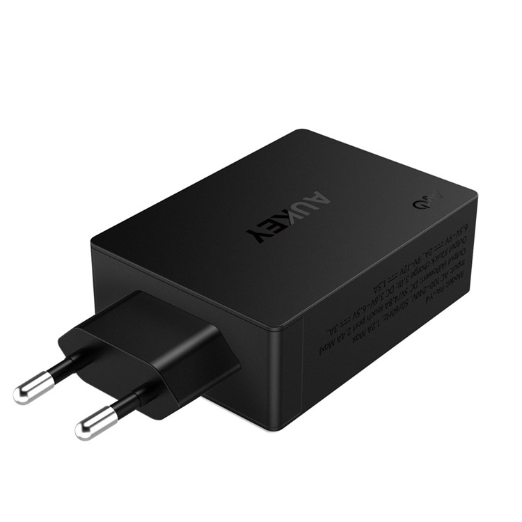 AUKEY PA-Y4 3-Port Wall Charger with USB Type-C Quick Charge 3.0 & AiPower - EU Plug-5