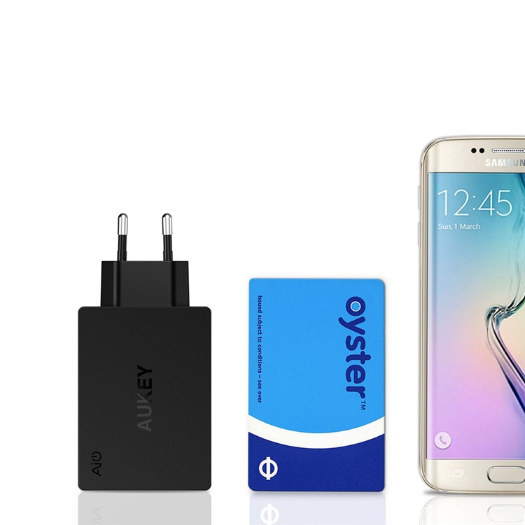AUKEY PA-Y4 3-Port Wall Charger with USB Type-C Quick Charge 3.0 & AiPower - EU Plug-6