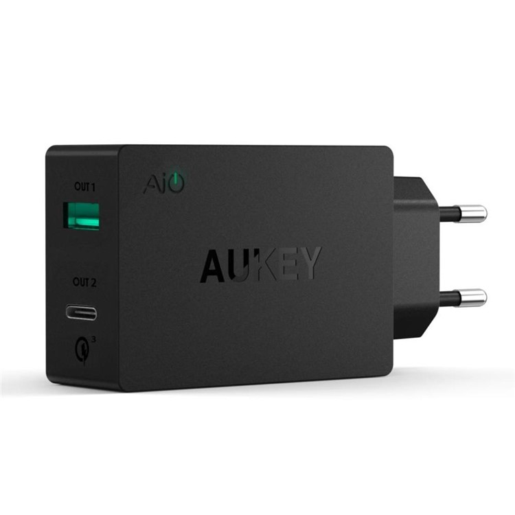 AUKEY PA-Y2 Dual USB Wall Charger with Type-C Quick Charge 3.0 & AiPower - EU Plug-7