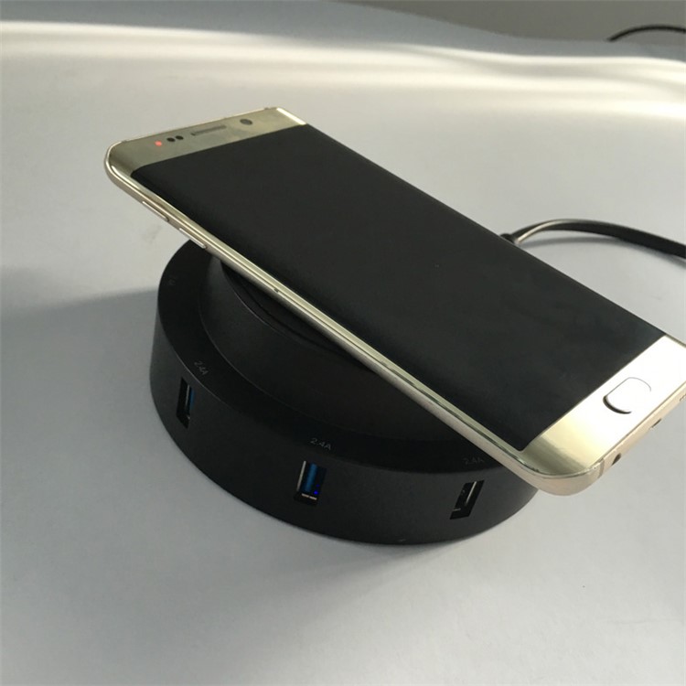 7 USB Ports + Type-C Port Qi Wireless Charging Station for Phone Tablet Etc - Black / EU Plug-19