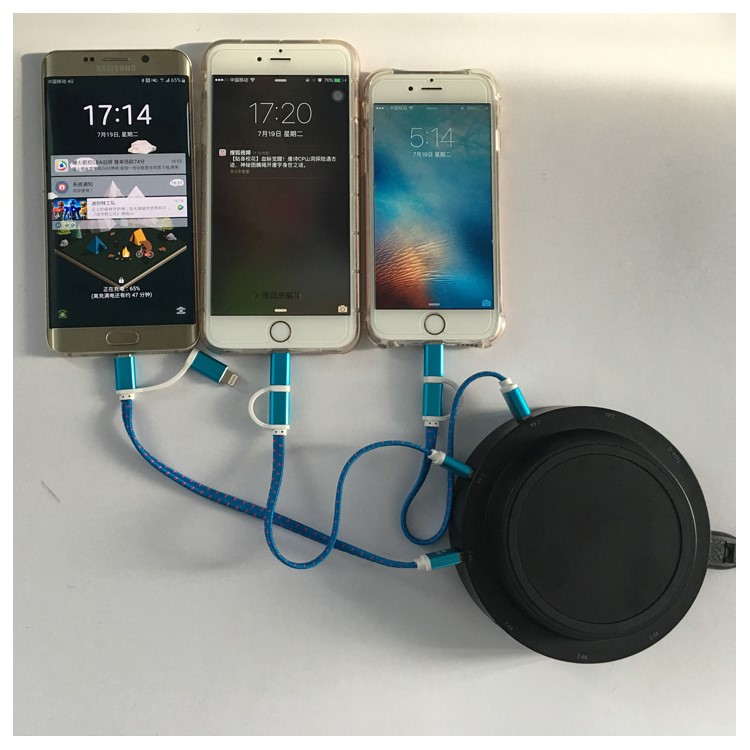 7 USB Ports + Type-C Port Qi Wireless Charging Station for Phone Tablet Etc - Black / EU Plug-20