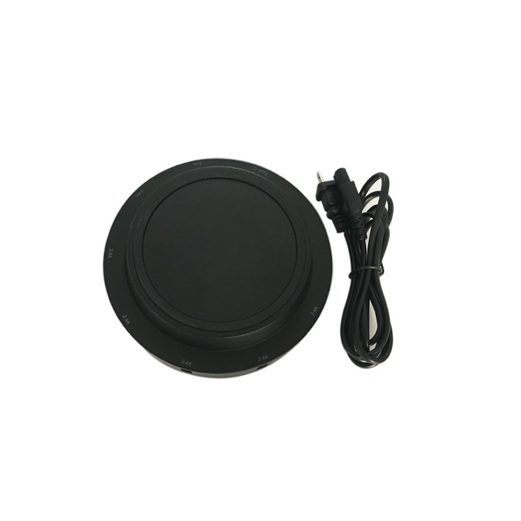 7 USB Ports + Type-C Port Qi Wireless Charging Station for Phone Tablet Etc - Black / EU Plug-9