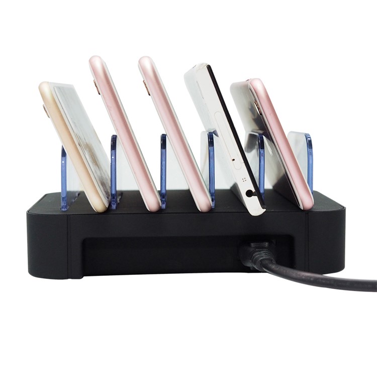 2.4A 5-Port USB Charging Station Dock for iPhone iPad Smartphone Tablet - Black / EU Plug-5