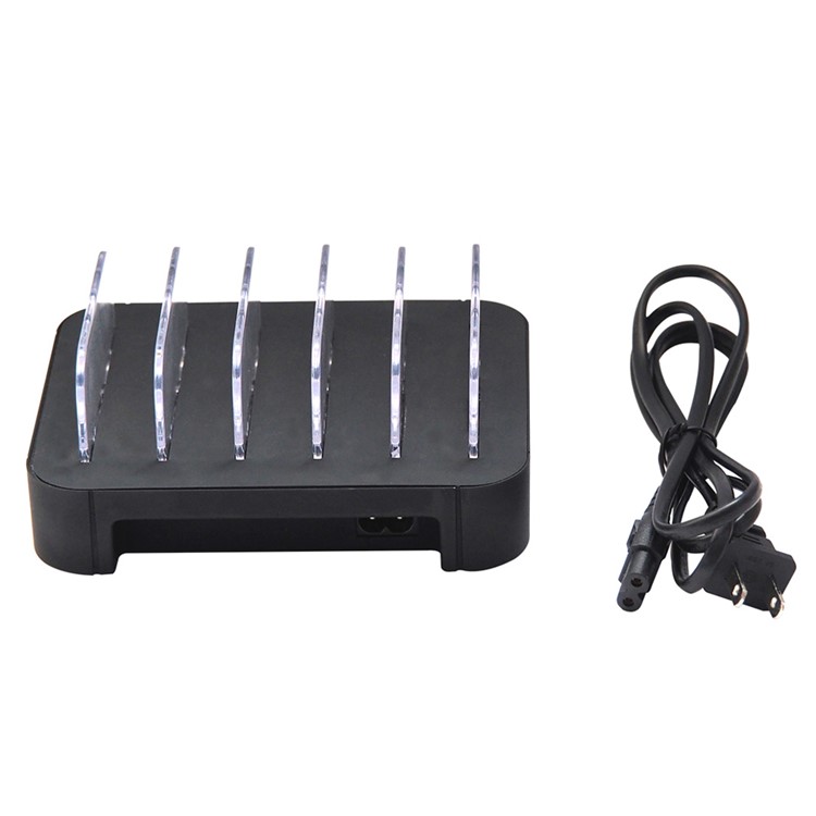 2.4A 5-Port USB Charging Station Dock for iPhone iPad Smartphone Tablet - Black / EU Plug-6