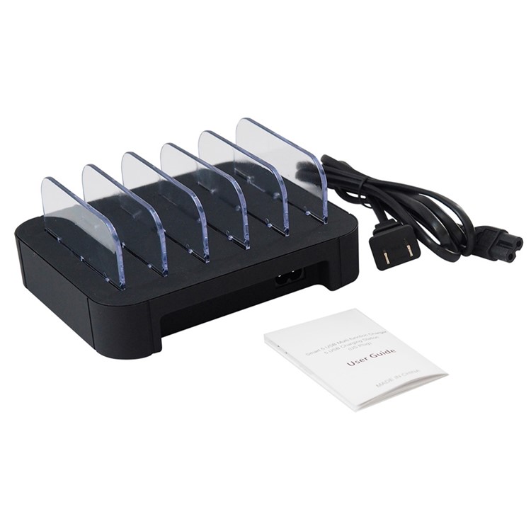 2.4A 5-Port USB Charging Station Dock for iPhone iPad Smartphone Tablet - Black / EU Plug-7