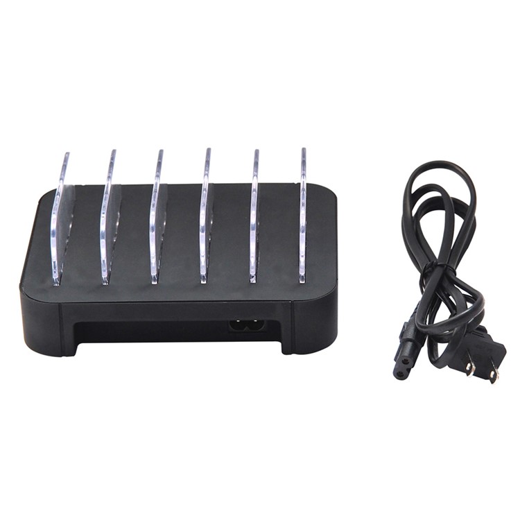 2.4A 5-Port USB Desktop Charger Dock for iPhone iPad Smartphone Tablet - Black / US Plug-6