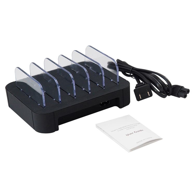 2.4A 5-Port USB Desktop Charger Dock for iPhone iPad Smartphone Tablet - Black / US Plug-7