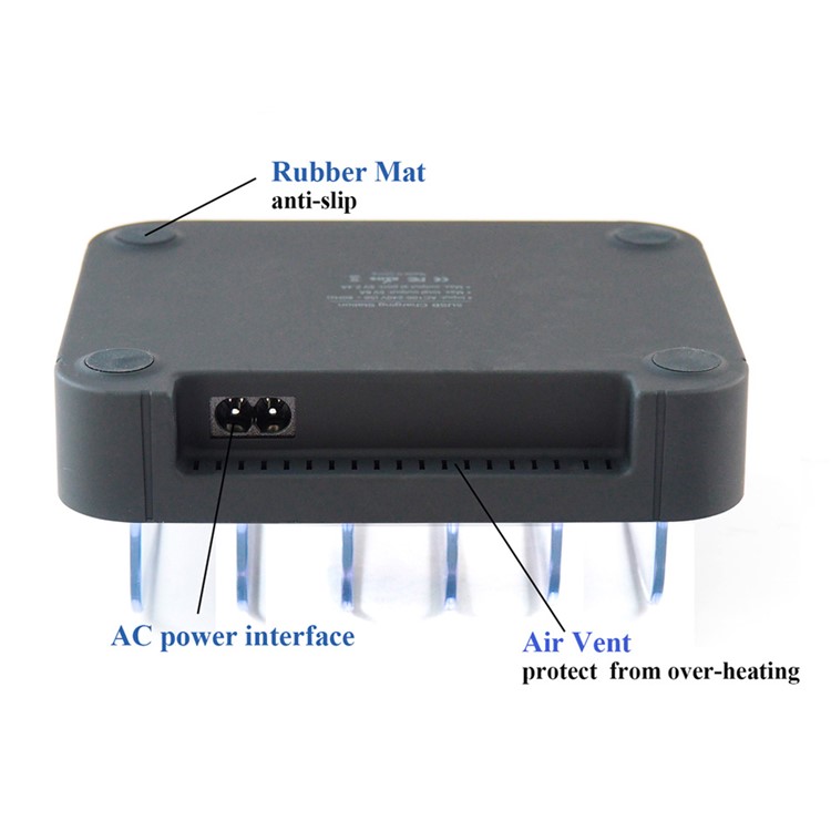 2.4A 5-Port USB Desktop Charger Dock for iPhone iPad Smartphone Tablet - Black / US Plug-8