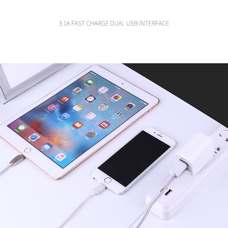 JOYROOM Mini Dual USB Fast Travel Charger for iPhone iPad Samsung (L-M209) - White / EU Plug-2