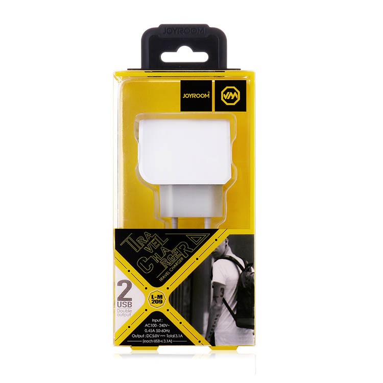 JOYROOM Mini Dual USB Fast Travel Charger for iPhone iPad Samsung (L-M209) - White / EU Plug-8