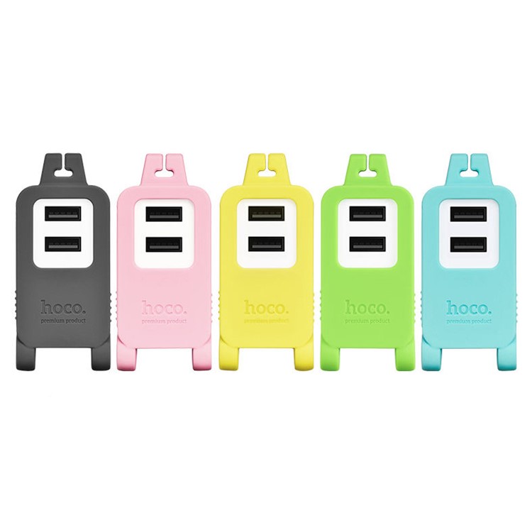 HOCO C6A Cool Journey Dual USB Charging Adapter Winder Charger for iPhone 7 Etc. - Grey-2
