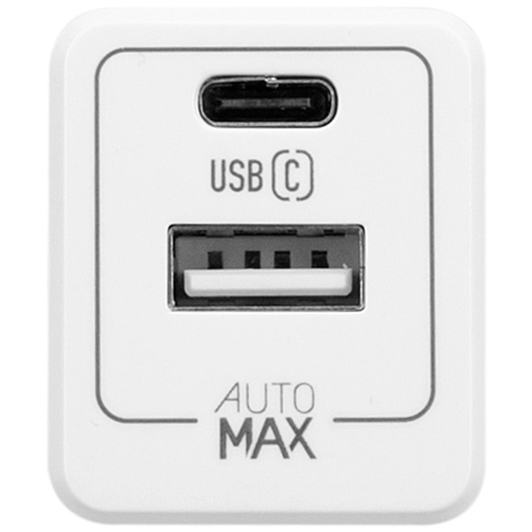 MOMAX Mini 3.4A Type-C + USB Home Travel Charger (CE/RoHS/FCC) - US Plug / White-2