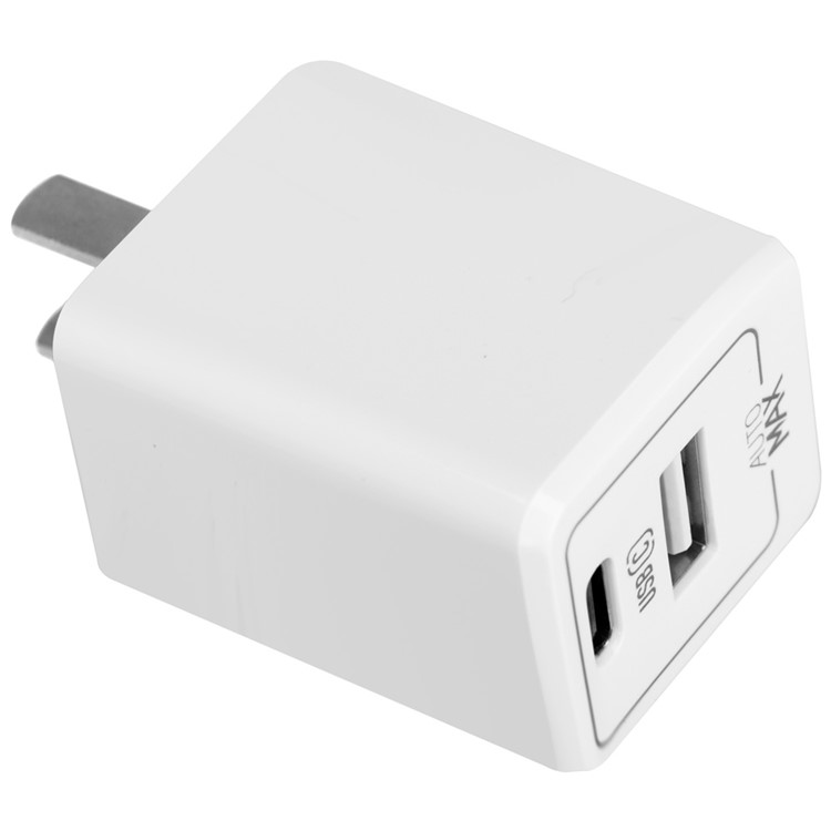 MOMAX Mini 3.4A Type-C + USB Home Travel Charger (CE/RoHS/FCC) - US Plug / White-7