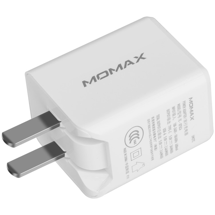 MOMAX Mini 3.4A Type-C + USB Home Travel Charger (CE/RoHS/FCC) - US Plug / White-8