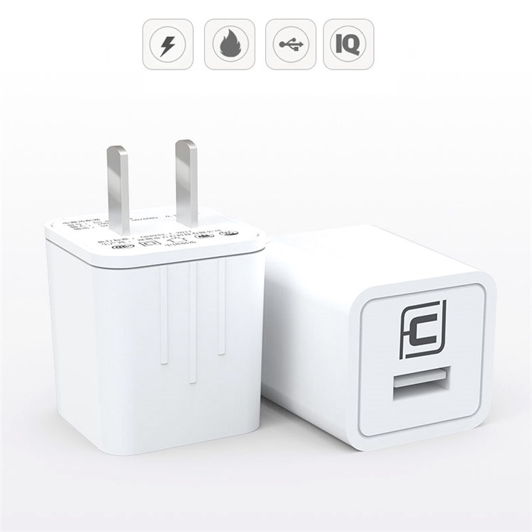 CAFELE Portable 1A USB Wall Travel Charger for iPhone Samsung Smartphone - White / CN Plug-1