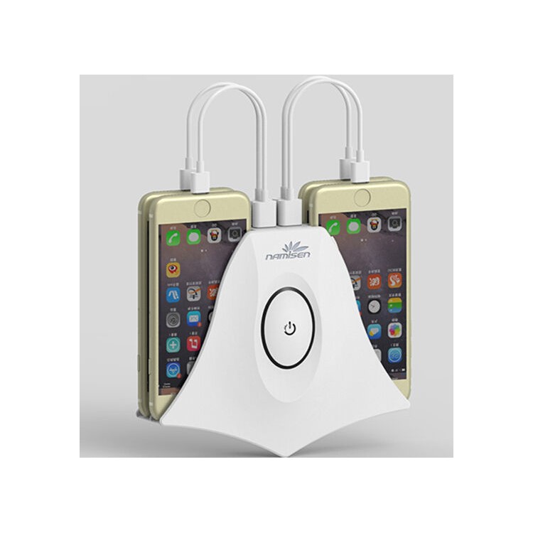 NAMISEN 4 Phone Holder Slots 4-USB Charger Charging Station (CE/FCC/ROHS) + 4 Micro USB Cables - White / US Plug-12