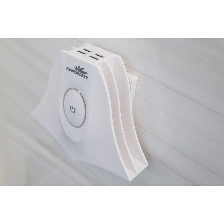 NAMISEN 4 Phone Holder Slots 4-USB Charger Charging Station (CE/FCC/ROHS) + 4 Micro USB Cables - White / US Plug-21