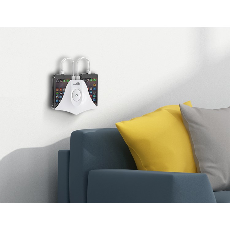NAMISEN NS-C525 2-in-1 4 Slots Smartphone Holder + 4 Ports USB Wall Charger with 2 Type-C Cables - White / US Plug-11