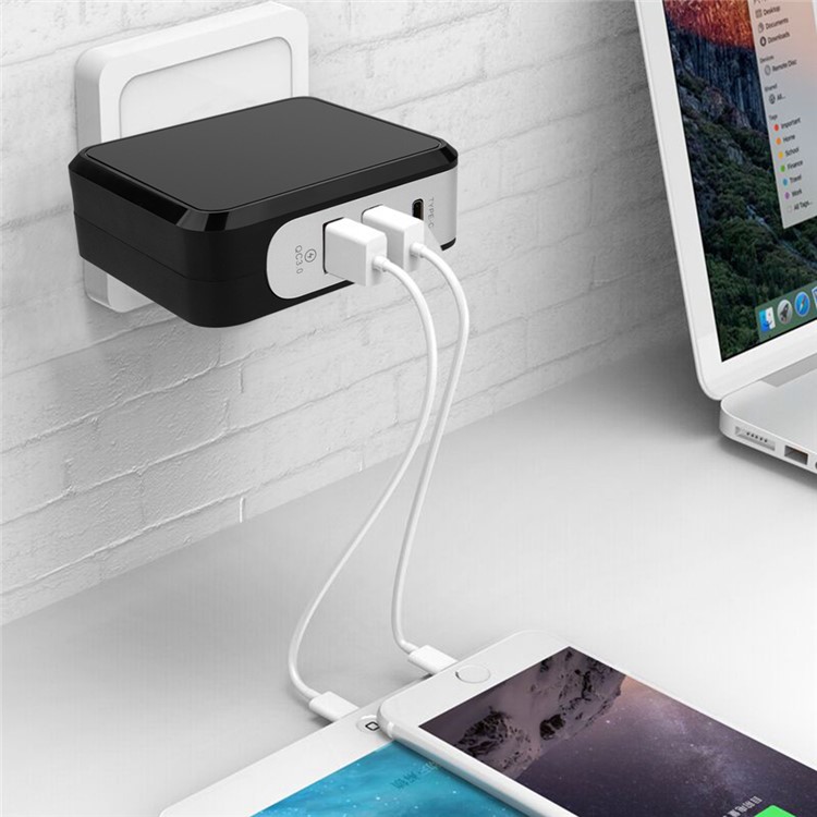 SEENDA 43W 3-Port USB Wall Charger with Quick Charge 3.0 & Type-C USB port (ICH-24C ) - US Plug-1