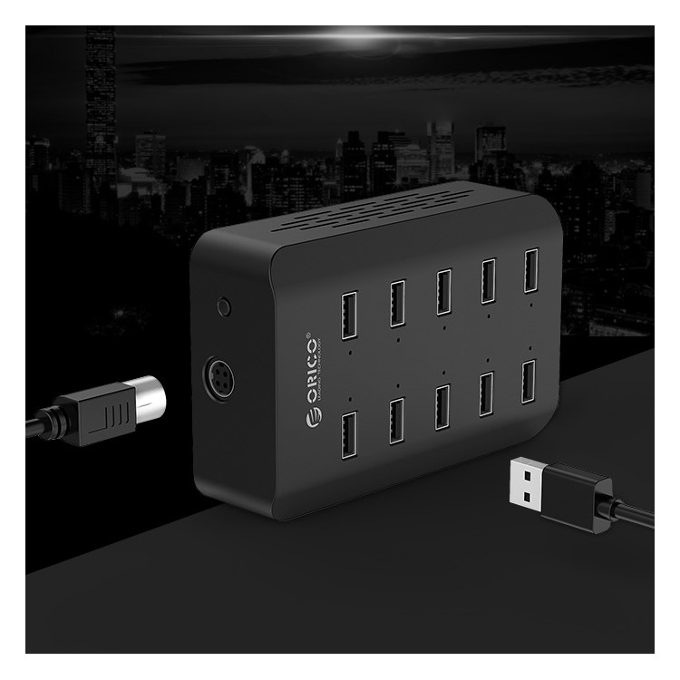 ORICO 10-Port 2.4A USB Smart Charging Station for iPhone iPad Samsung (DUB-10P-V1) - EU Plug-3
