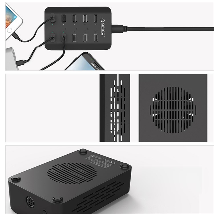 ORICO 10-Port 2.4A USB Smart Charging Station for iPhone iPad Samsung (DUB-10P-V1) - EU Plug-8