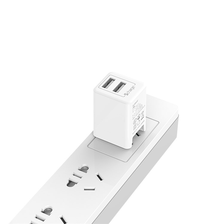 ORICO 5V 2.4A 2-Port USB Travel Power Adapter with Intelligent Charging IC (WHA-2U) - US Plug / White-3