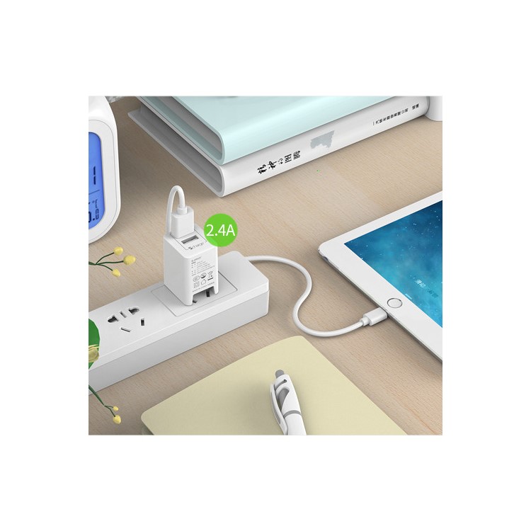 ORICO 5V 2.4A 2-Port USB Travel Power Adapter with Intelligent Charging IC (WHA-2U) - US Plug / White-4