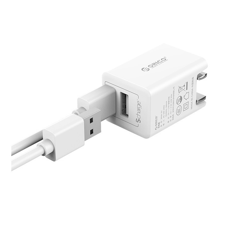 ORICO 5V 2.4A 2-Port USB Travel Power Adapter with Intelligent Charging IC (WHA-2U) - US Plug / White-5